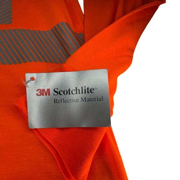 Long Sleeve High-Visibility Safety Shirt Orange Scotchlite Size Large Weargaurd - Picture 3 of 6